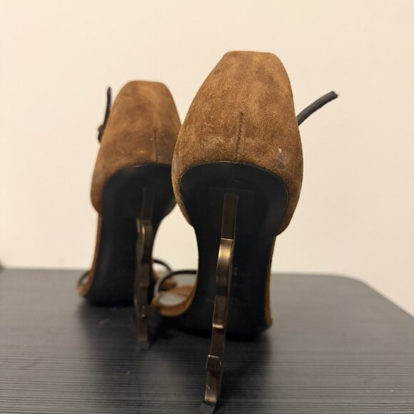 Yves Saint Laurent YSL Cashmere Brown Opyum heels Stilettos Sandals - Picture 4 of 10